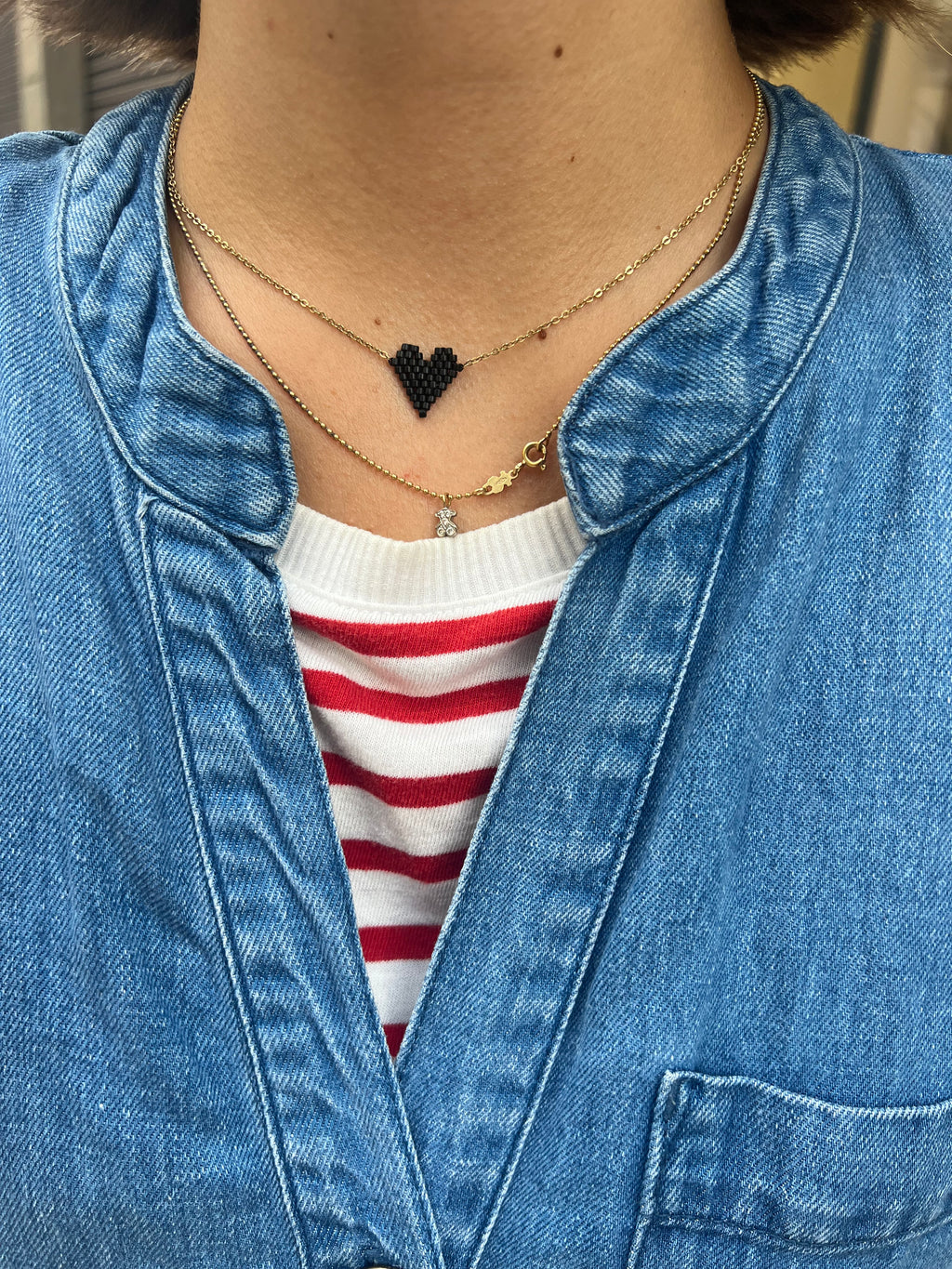 Collar Beaded Heart
