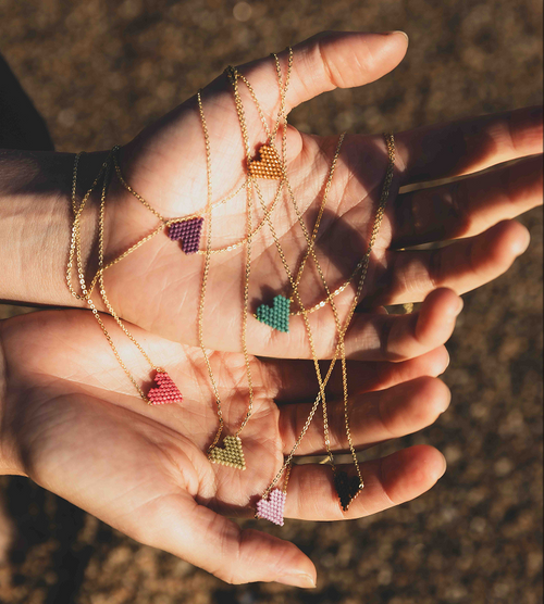 Collar Beaded Heart